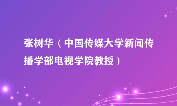 张树华（中国传媒大学新闻传播学部电视学院教授）