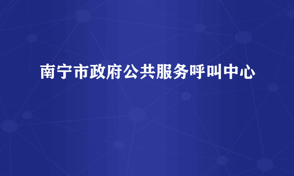 南宁市政府公共服务呼叫中心