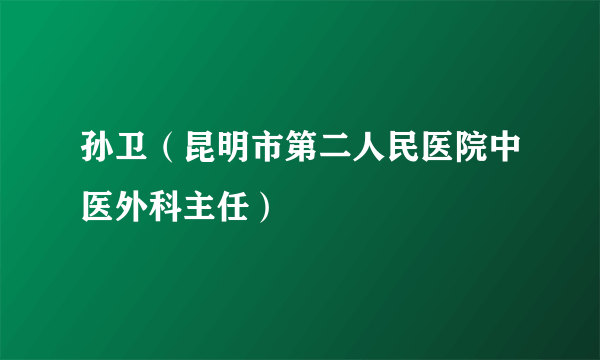 孙卫（昆明市第二人民医院中医外科主任）