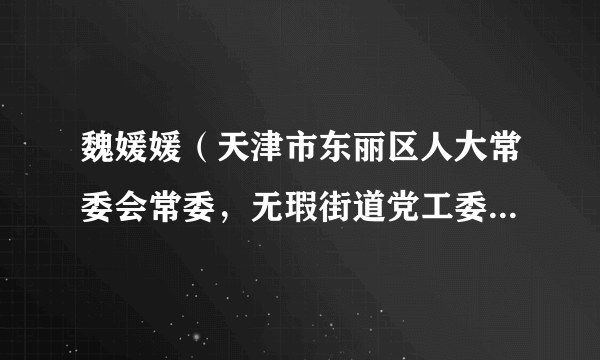 魏媛媛（天津市东丽区人大常委会常委，无瑕街道党工委委员、副书记、办事处主任）