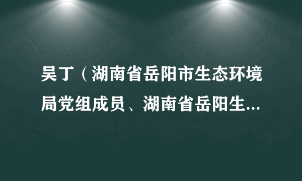 吴丁（湖南省岳阳市生态环境局党组成员、湖南省岳阳生态环境监测中心党总支书记、主任）