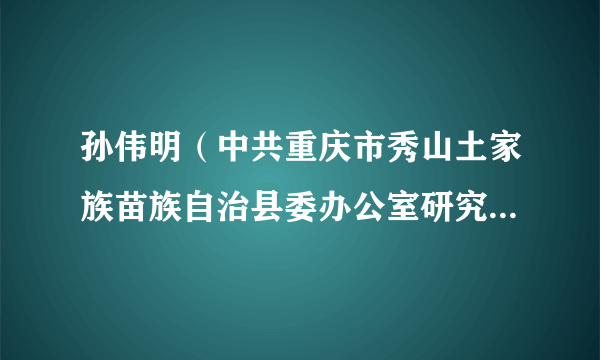 孙伟明（中共重庆市秀山土家族苗族自治县委办公室研究室副主任）