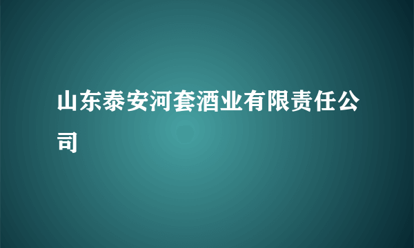 山东泰安河套酒业有限责任公司