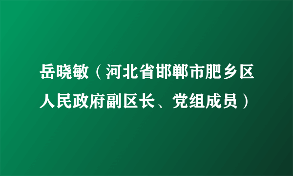 岳晓敏（河北省邯郸市肥乡区人民政府副区长、党组成员）