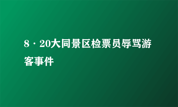 8·20大同景区检票员辱骂游客事件
