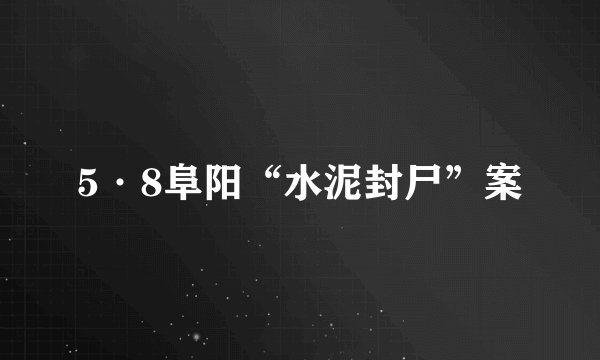 5·8阜阳“水泥封尸”案
