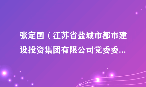 张定国（江苏省盐城市都市建设投资集团有限公司党委委员、副总经理）