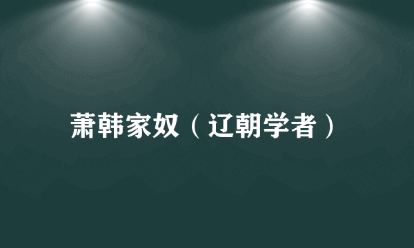 萧韩家奴（辽朝学者）