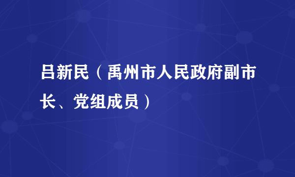 吕新民（禹州市人民政府副市长、党组成员）