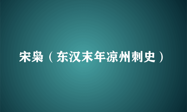 宋枭（东汉末年凉州刺史）