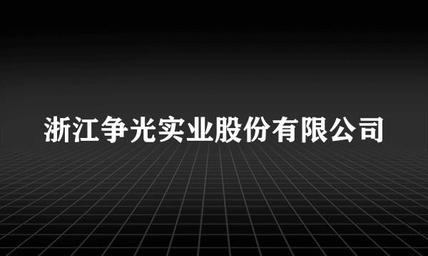 浙江争光实业股份有限公司