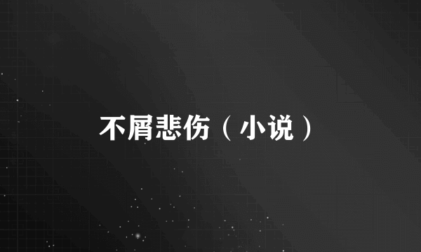 不屑悲伤（小说）