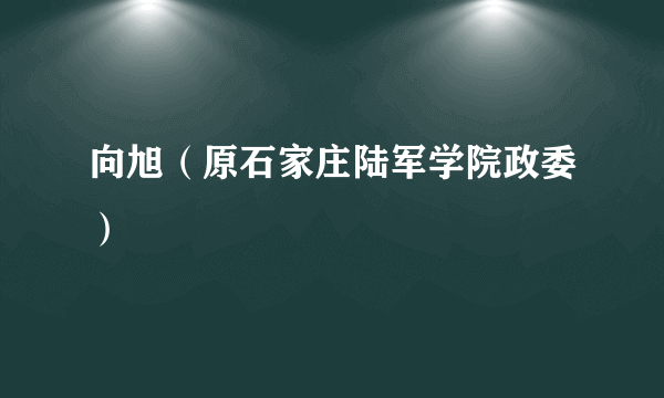向旭（原石家庄陆军学院政委）