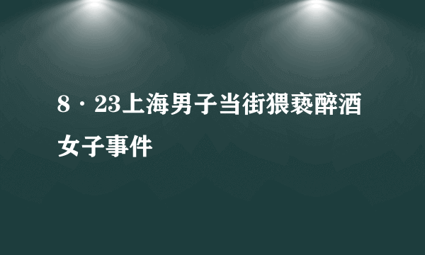 8·23上海男子当街猥亵醉酒女子事件
