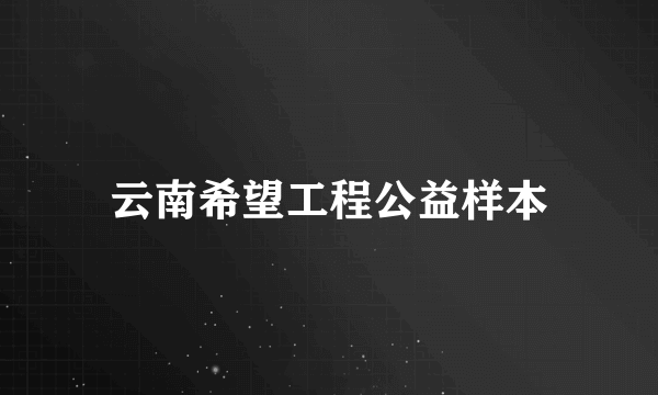 云南希望工程公益样本