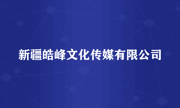 新疆皓峰文化传媒有限公司