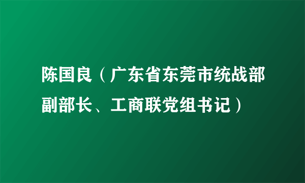 陈国良（广东省东莞市统战部副部长、工商联党组书记）