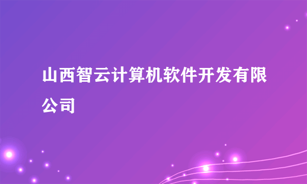 山西智云计算机软件开发有限公司