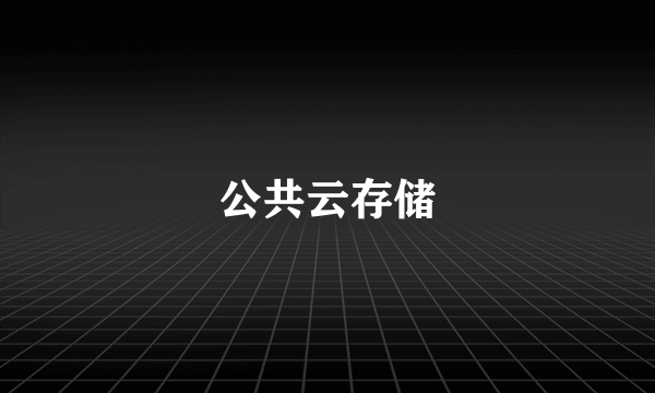公共云存储