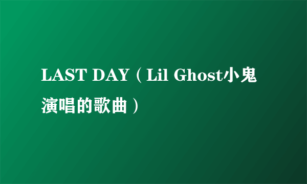 LAST DAY（Lil Ghost小鬼演唱的歌曲）