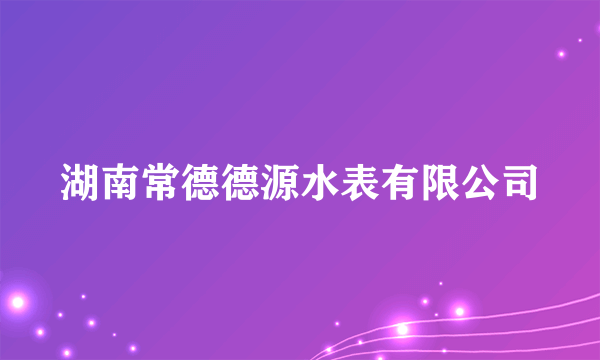 湖南常德德源水表有限公司
