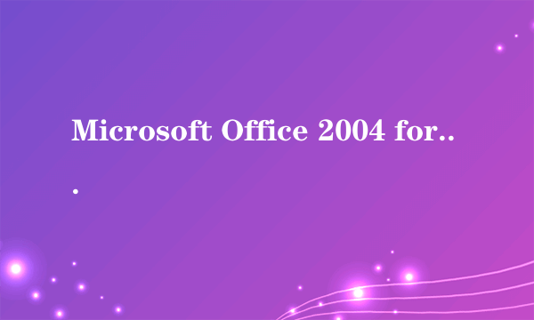 Microsoft Office 2004 for Mac