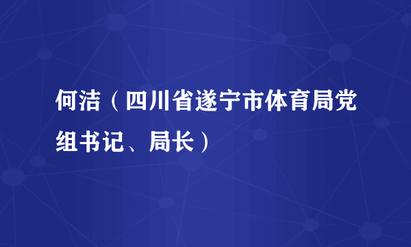何洁（四川省遂宁市体育局党组书记、局长）