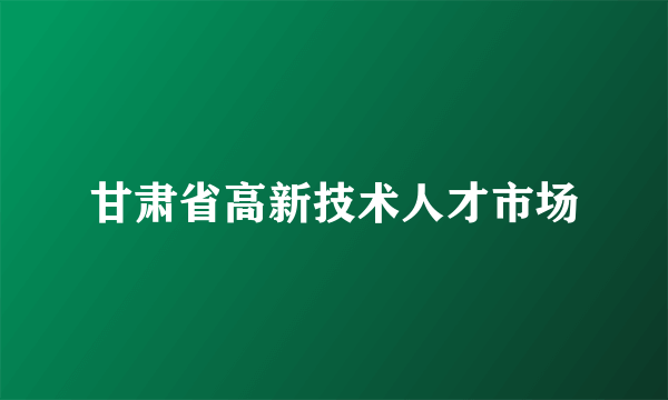 甘肃省高新技术人才市场