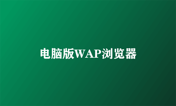 电脑版WAP浏览器