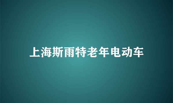 上海斯雨特老年电动车