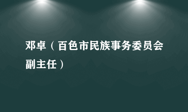 邓卓（百色市民族事务委员会副主任）