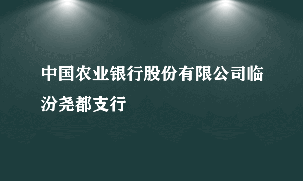 中国农业银行股份有限公司临汾尧都支行