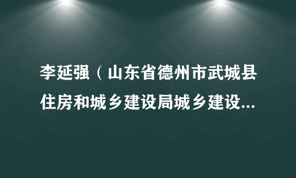 李延强（山东省德州市武城县住房和城乡建设局城乡建设科原科长）
