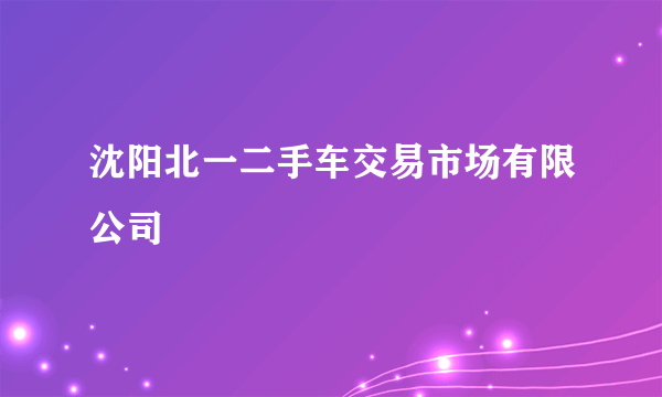 沈阳北一二手车交易市场有限公司