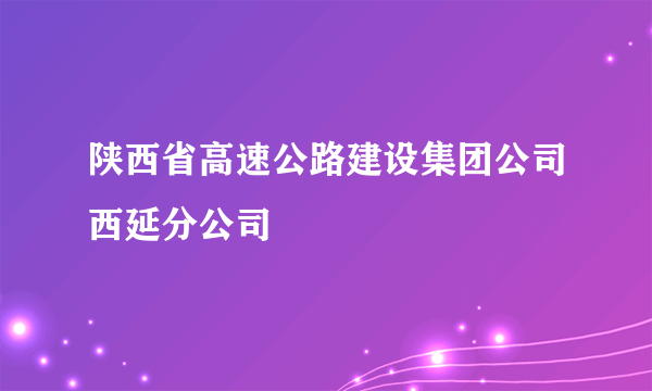 陕西省高速公路建设集团公司西延分公司