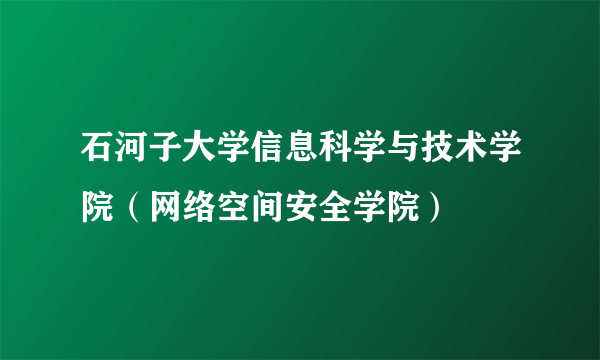 石河子大学信息科学与技术学院（网络空间安全学院）