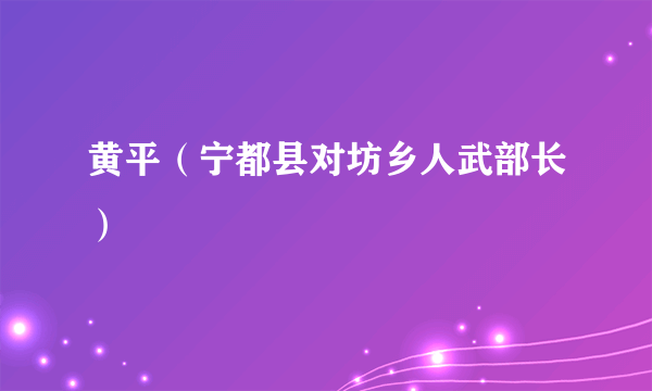 黄平（宁都县对坊乡人武部长）