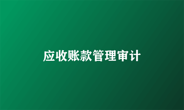应收账款管理审计