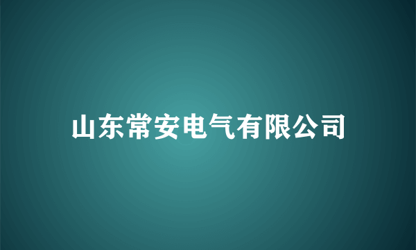 山东常安电气有限公司