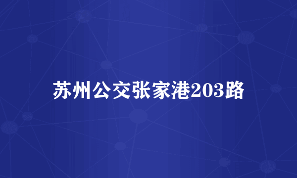 苏州公交张家港203路