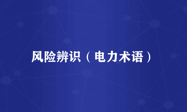 风险辨识（电力术语）