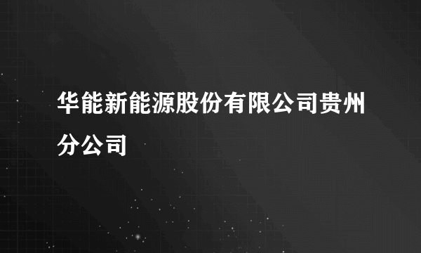 华能新能源股份有限公司贵州分公司