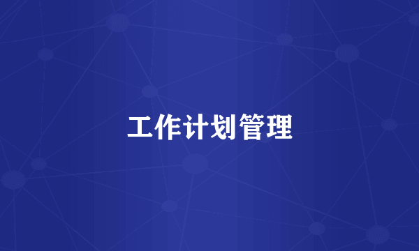 工作计划管理