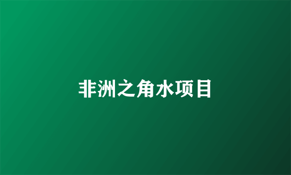 非洲之角水项目