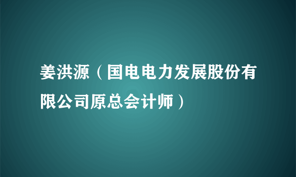 姜洪源（国电电力发展股份有限公司原总会计师）