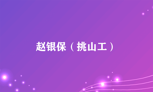 赵银保（挑山工）