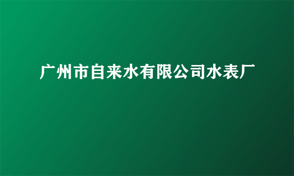 广州市自来水有限公司水表厂