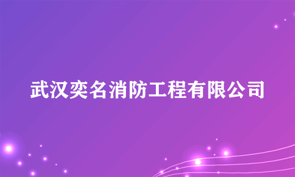 武汉奕名消防工程有限公司