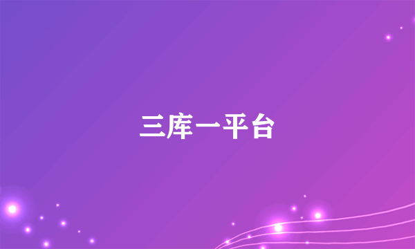 三库一平台