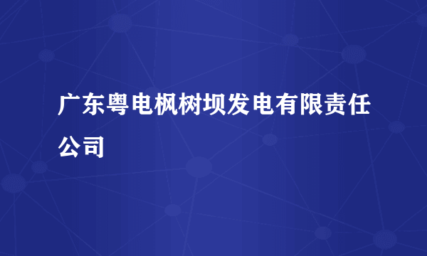 广东粤电枫树坝发电有限责任公司